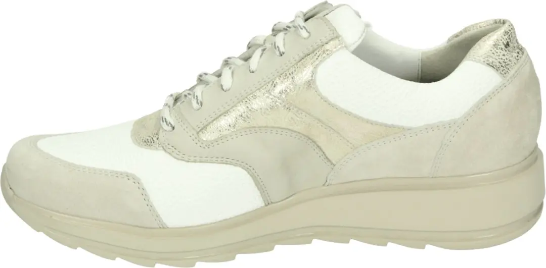 Durea 6279 H Lage Sneakers - Wit/Beige - Maat 37