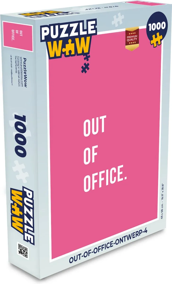 PuzzleWow Puzzel Quotes 1000 Stuks - Roze - 1000 Puzzeldelen