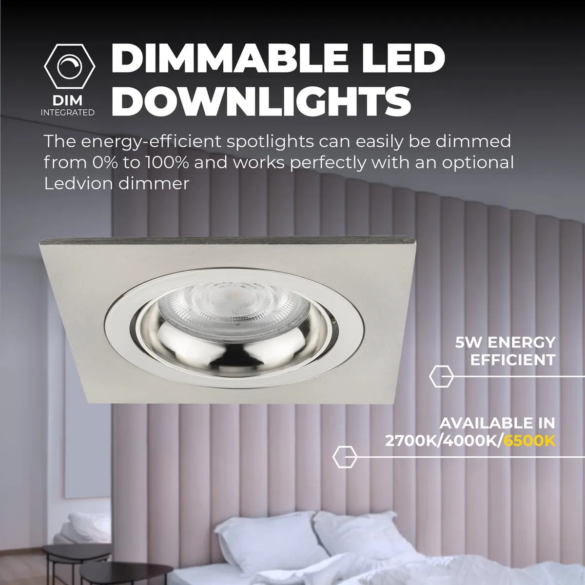 Ledvion Sevilla Inbouwspot 3W 6500K - Ø92mm RVS