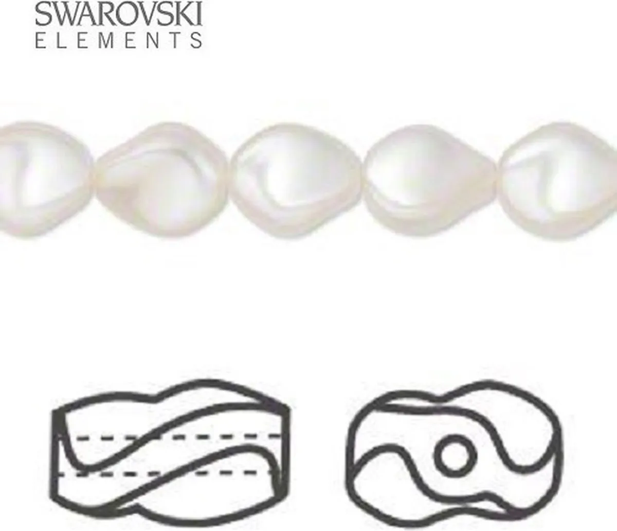 Swarovski Elements Curve Parels 9x8mm