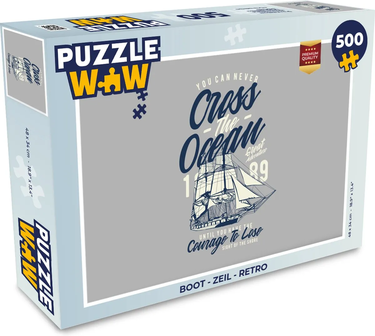 PuzzleWow Boot Zeil Retro Legpuzzel 500 Stuks - Multicolor