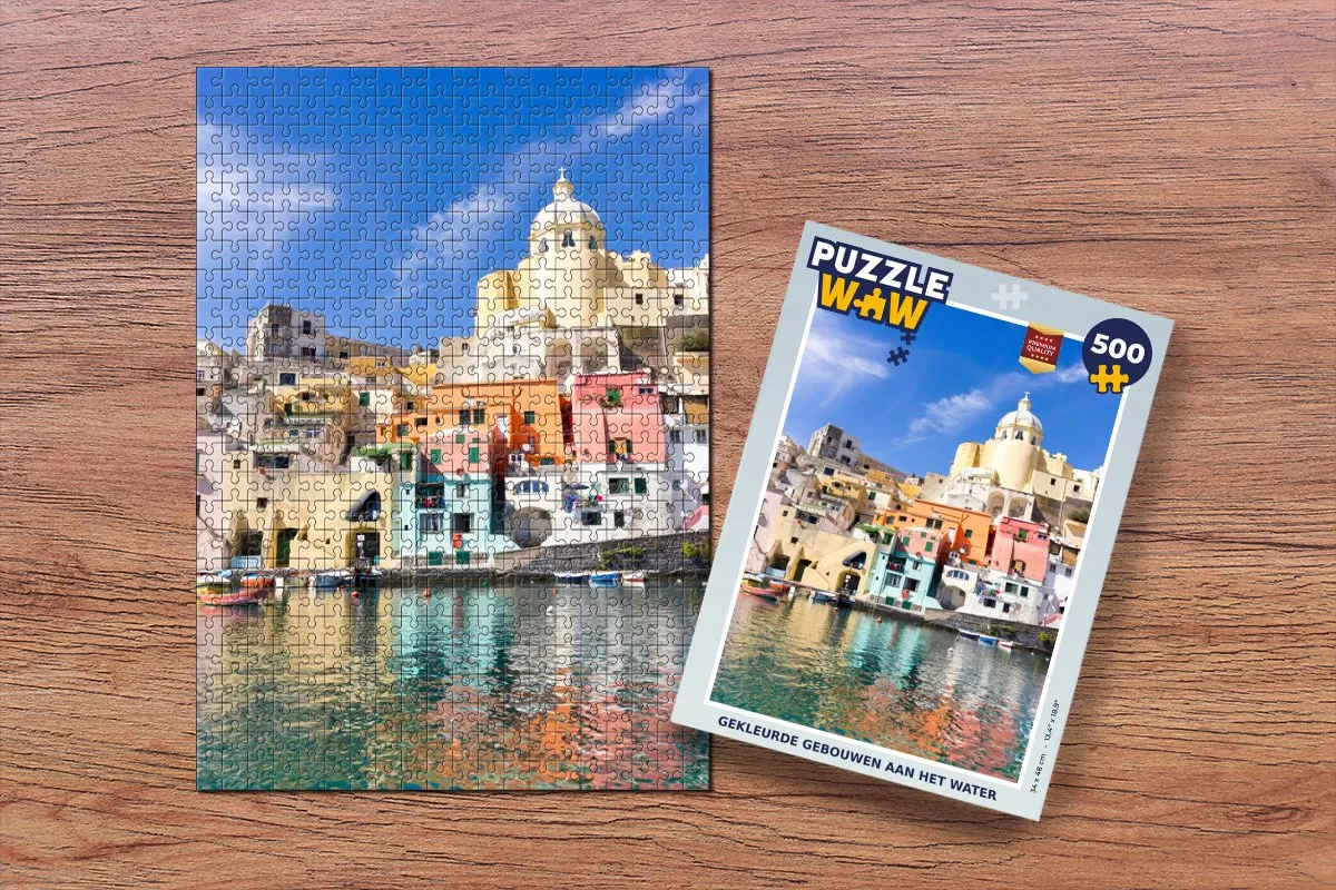 PuzzleWow Legpuzzel 500 Stuks - Napoli Gebouwen Multicolor