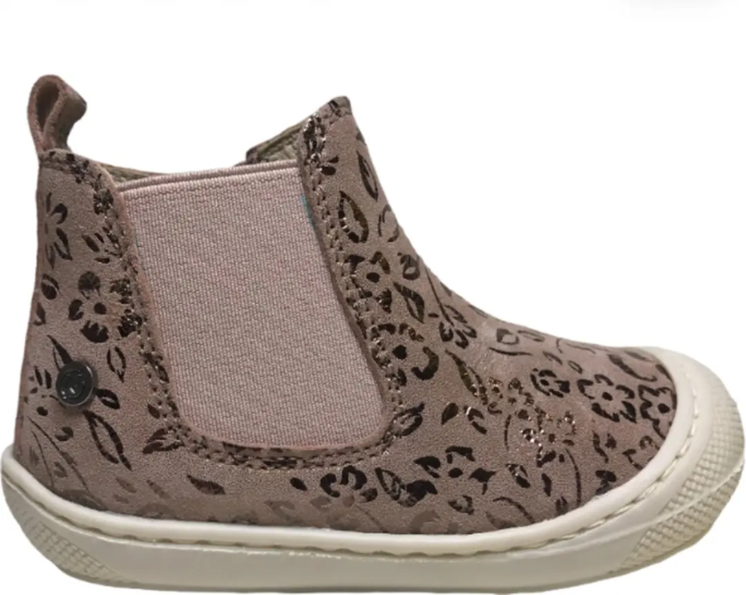 Naturino rits elastiek bloemenprint bumper lederen chelsea laarsje Sally roze mt
