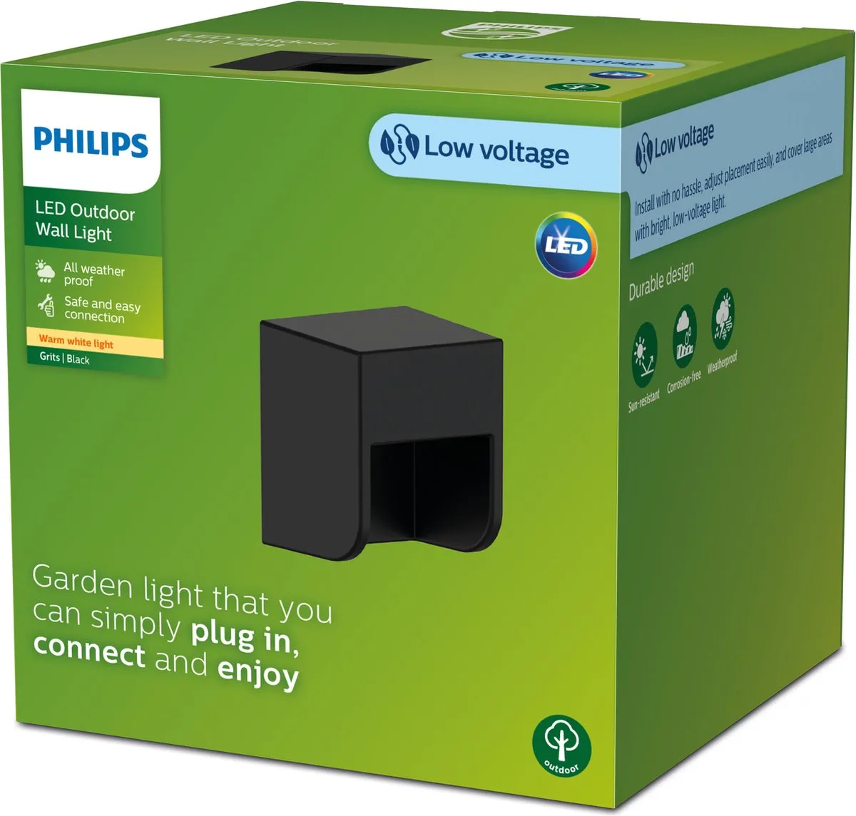Philips GardenLink Grits 24V Wandlamp - Zwart