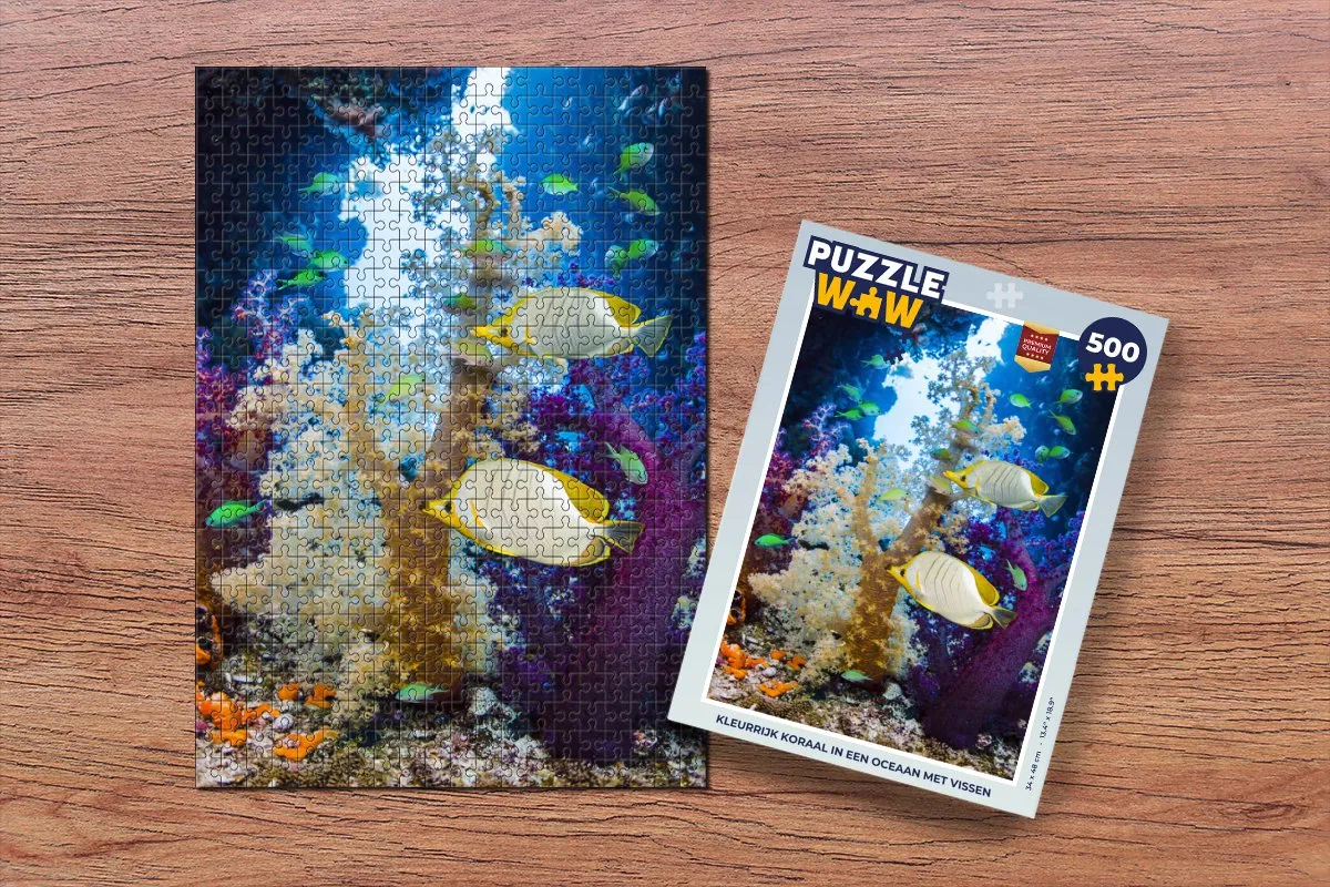 PuzzleWow Legpuzzel Kleurrijk Koraal 500 Stuks - Multicolor