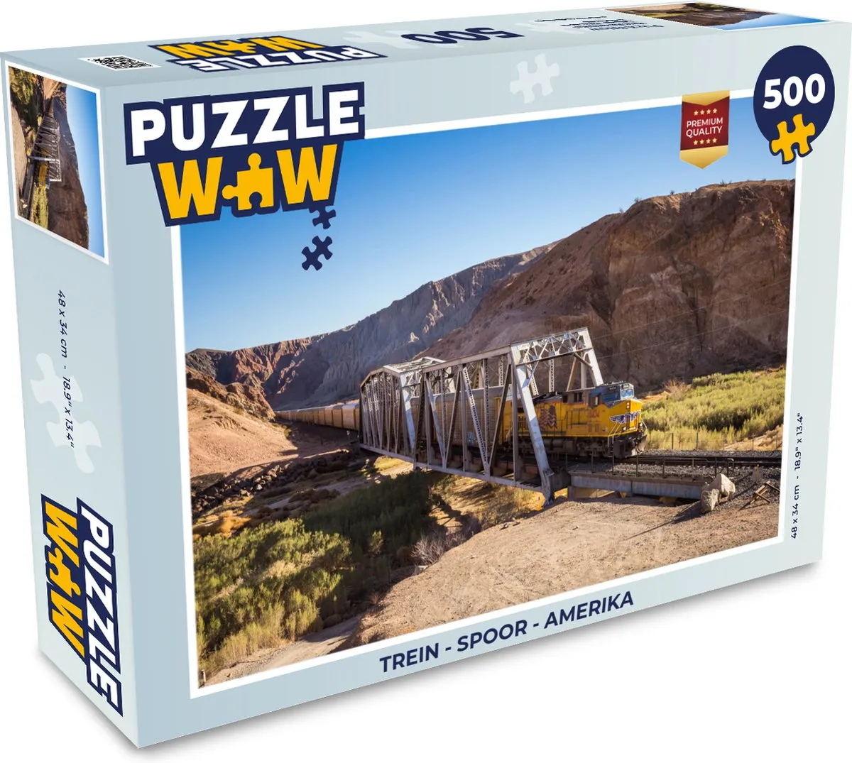 PuzzleWow Legpuzzel Trein Amerika 500 Stuks - Multicolor