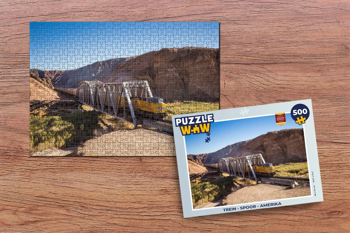 PuzzleWow Legpuzzel Trein Amerika 500 Stuks - Multicolor
