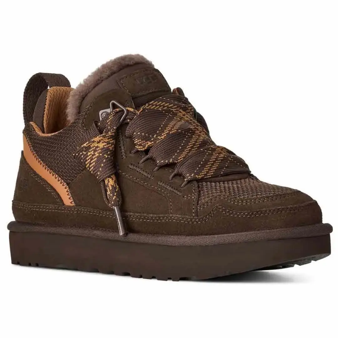 UGG Lowmel Leren Sneakers - Donkerbruin