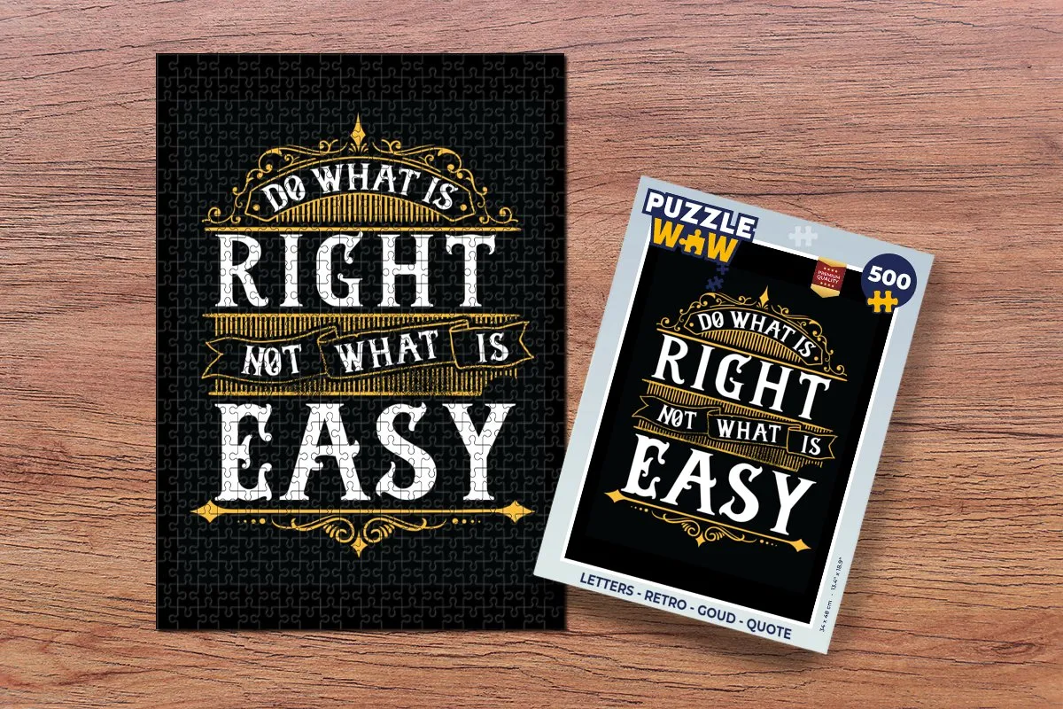 PuzzleWow Retro Quote Legpuzzel 500 Stuks - Multicolor