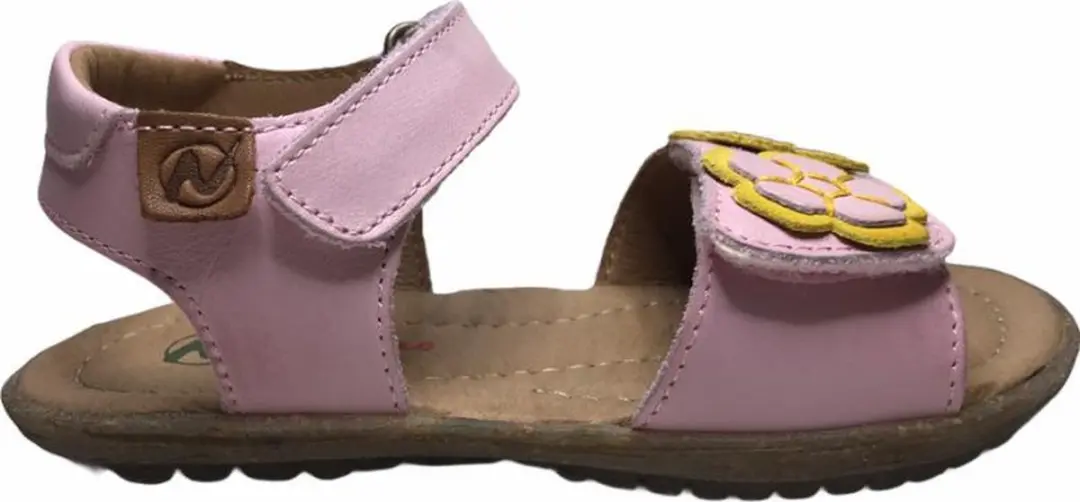 Naturino velcro gele bloemen lederen sandalen Begonia Roze mt 25