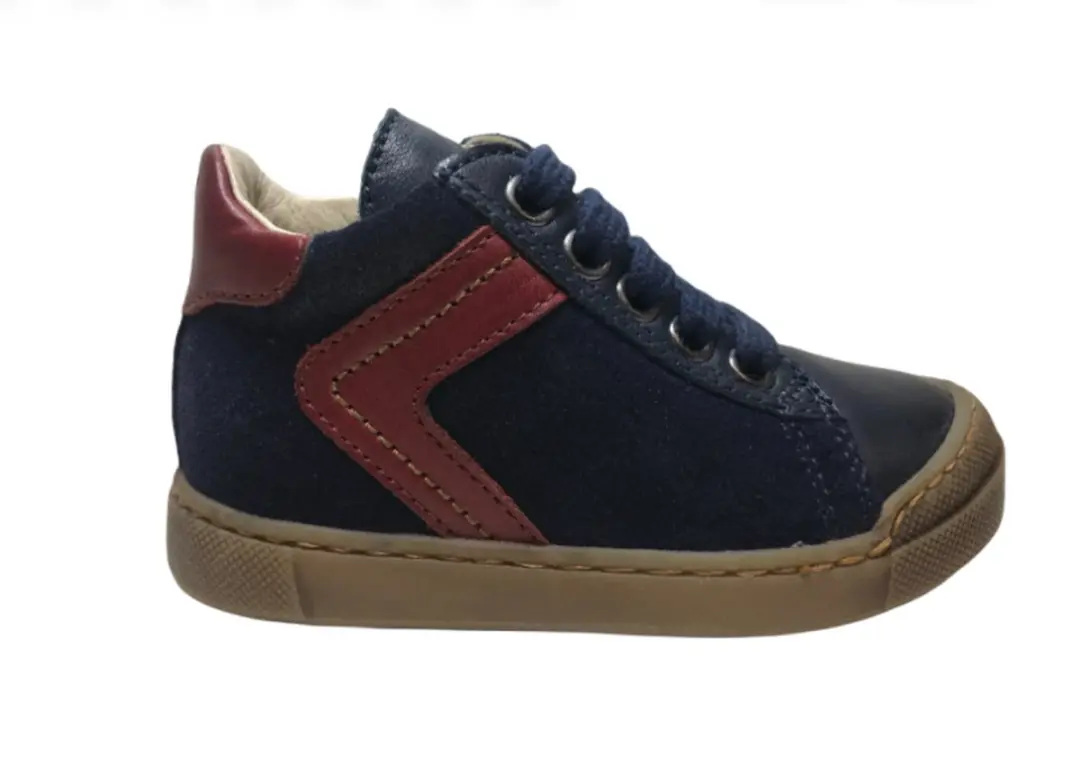 Naturino veter/rits bumper hoge lederen sneakers Heist navy bordo mt 32