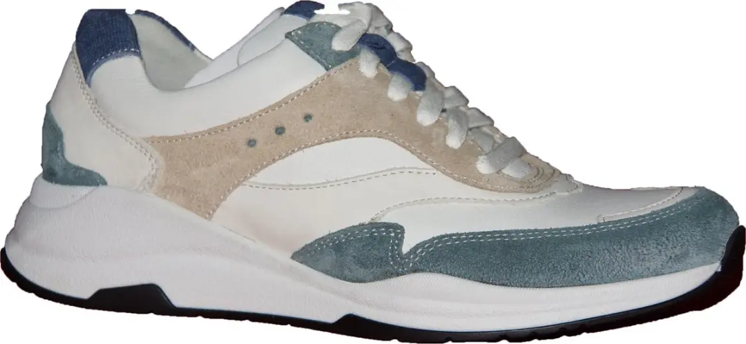 Durea 6267 685 0264 Combi Sneaker - Beige/Wit/Groen - Wijdte H