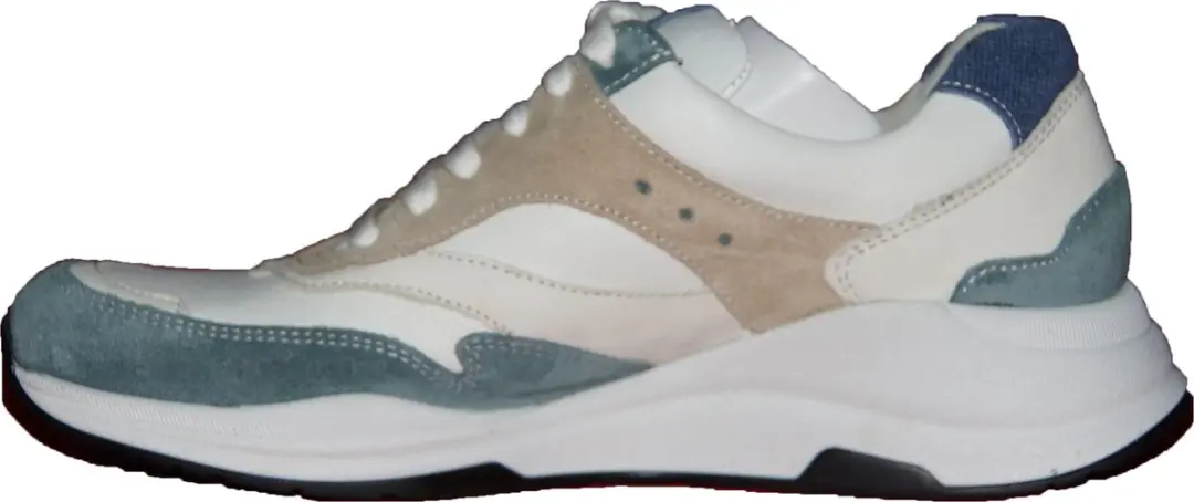 Durea 6267 685 0264 Combi Sneaker - Beige/Wit/Groen - Wijdte H