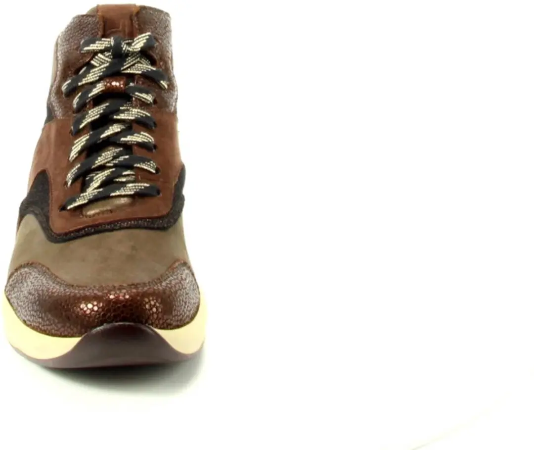 Durea Flex Dames Veterboot 9835 - Bruin/Combi - Maat 38.5