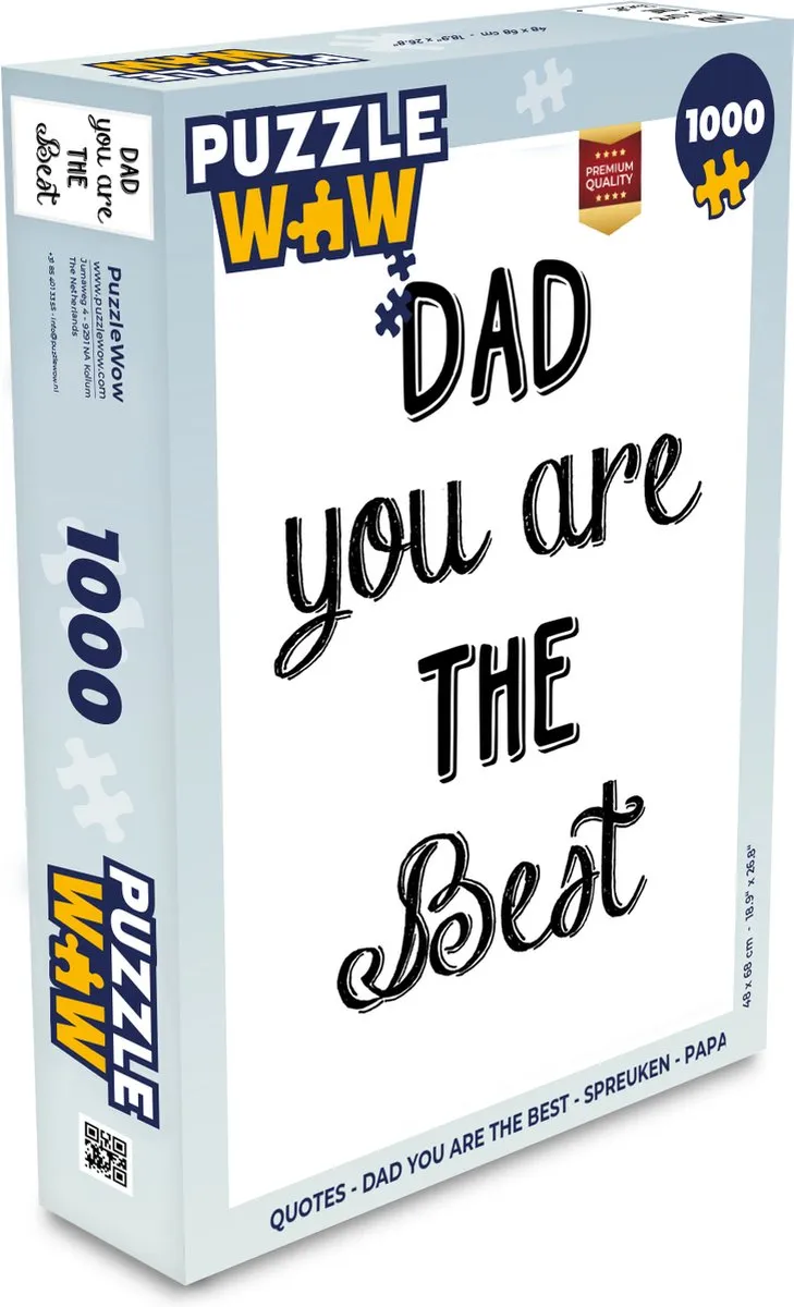 PuzzleWow Dad you are the best Legpuzzel 1000 Stuks - Multicolor