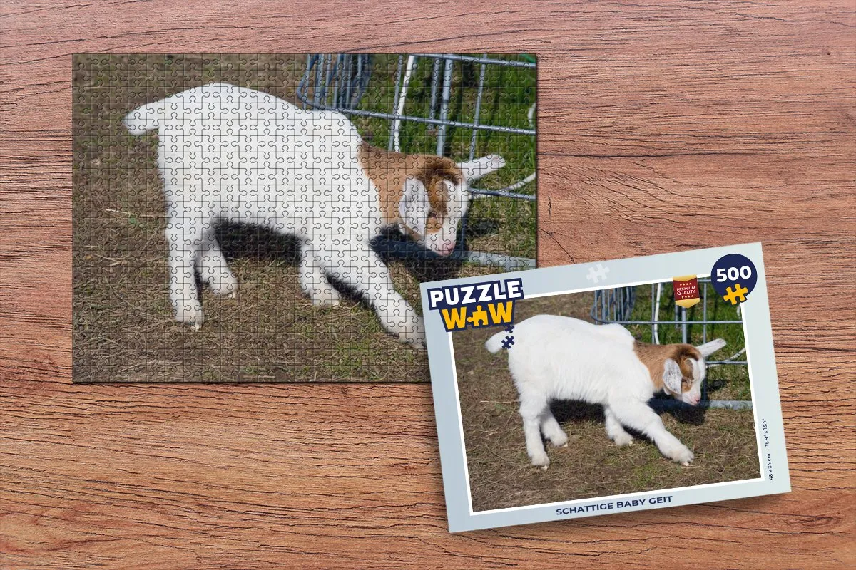 PuzzleWow Geit Boerderij Stro Legpuzzel 500 Stuks - Multicolor