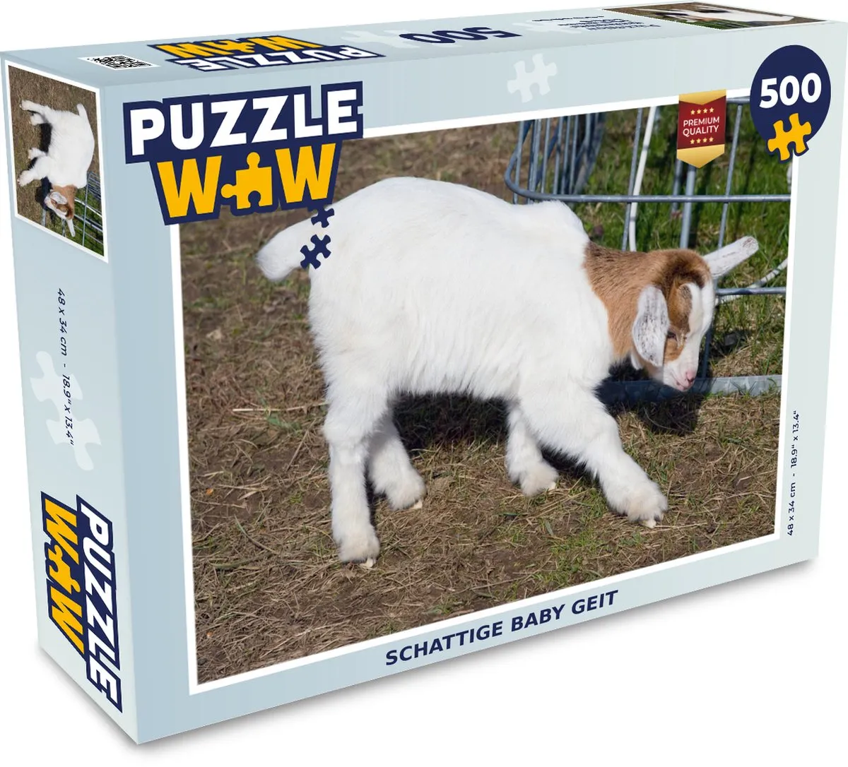 PuzzleWow Geit Boerderij Stro Legpuzzel 500 Stuks - Multicolor