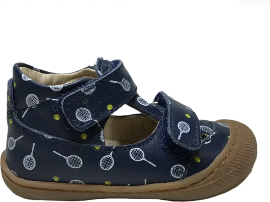 Naturino velcro bumper tennis print gesloten lederen sandalen Puffy navy mt 26