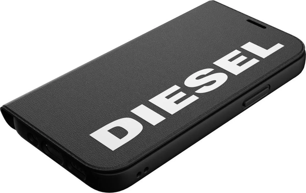Diesel Booklet Case iPhone 12 Mini Kunstleer - 3 Pasjes - Zwart - afbeelding 3 van 6