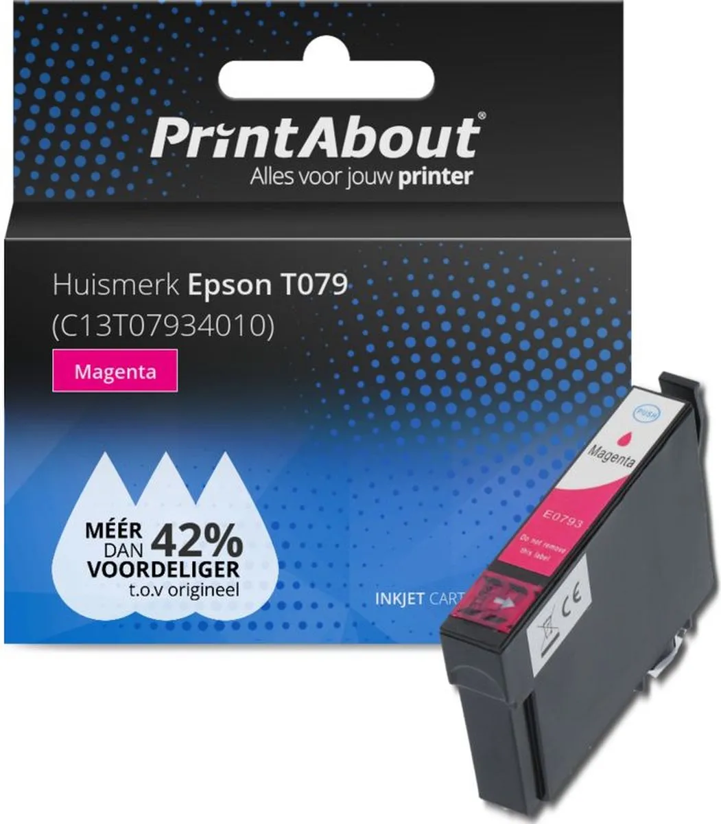 PrintAbout T079 Inktcartridge Magenta C13T07934010 - 15ml - o.a. Epson