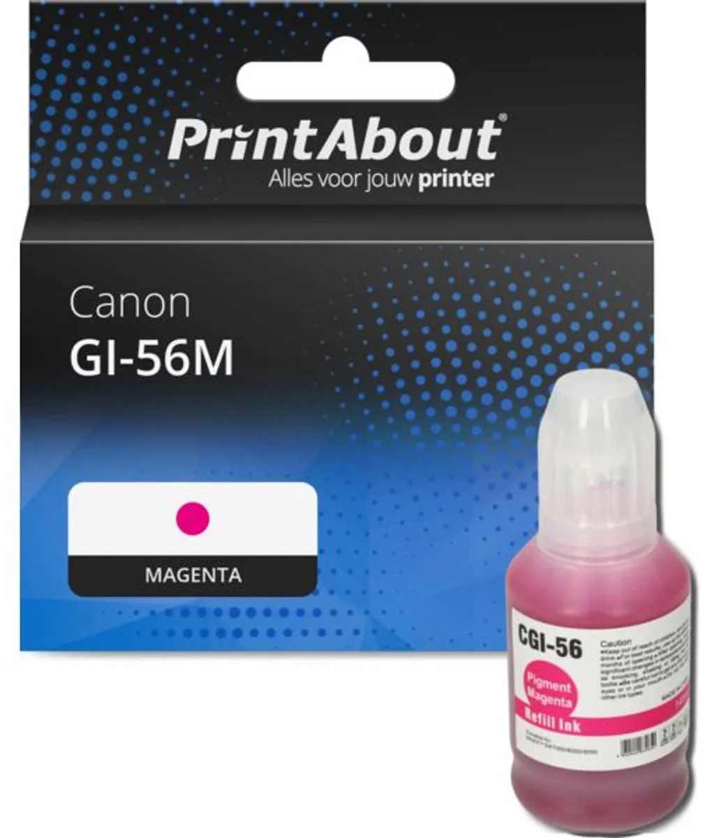 PrintAbout GI-56M Inktcartridge Magenta - 140ml - o.a. Canon MAXIFY iB4150