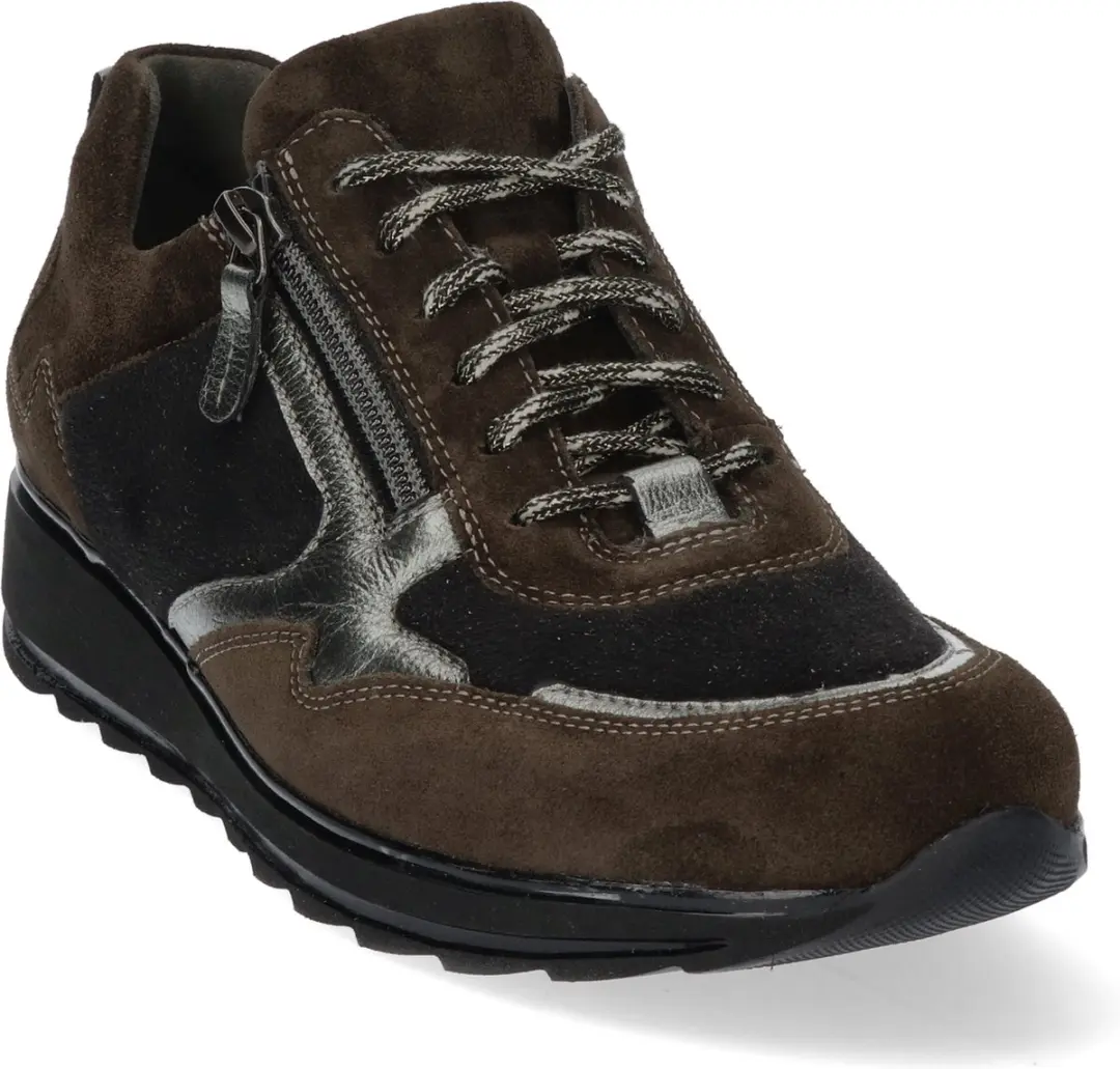 Durea 6261 Flex Sneaker - Olijf/Flora/Zwart