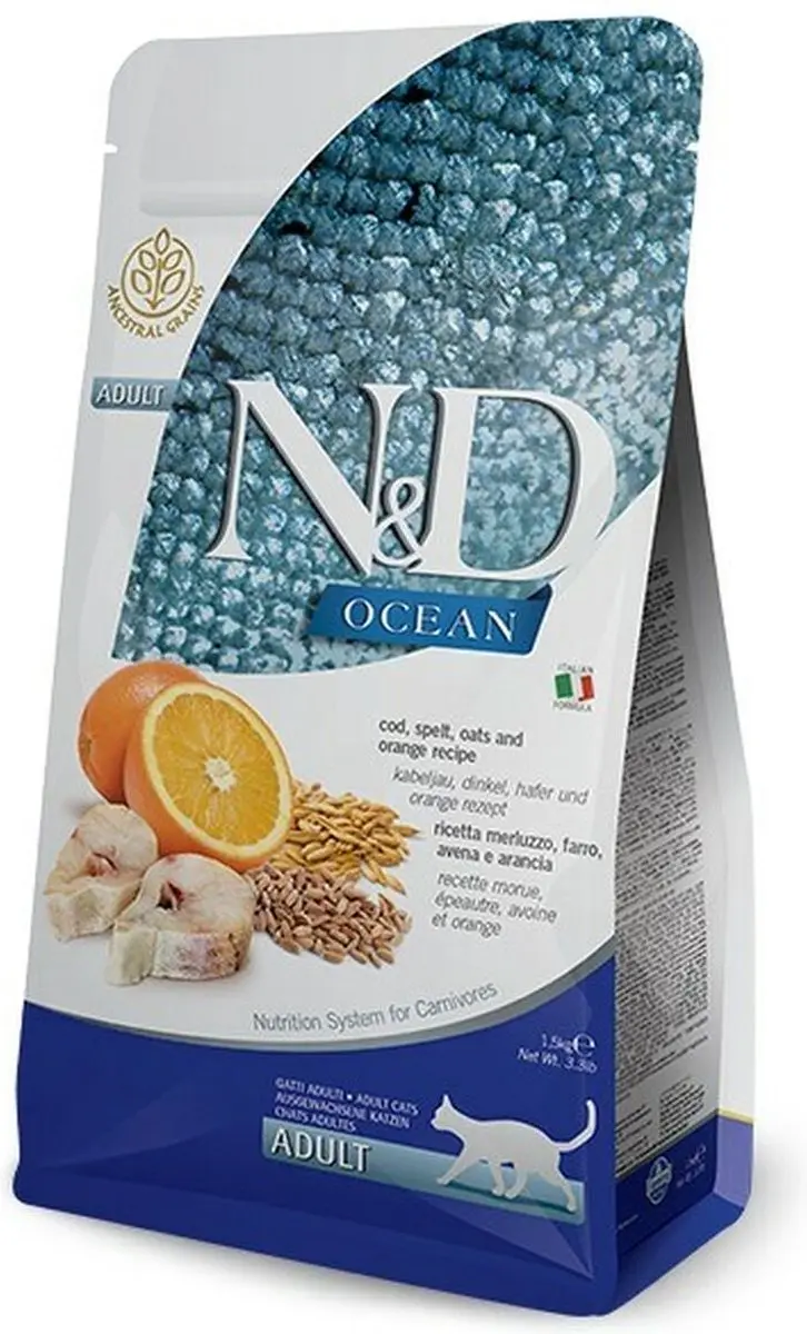Farmina N&D Ocean Volwassen Kattenvoer Kabeljauw 1,5 kg