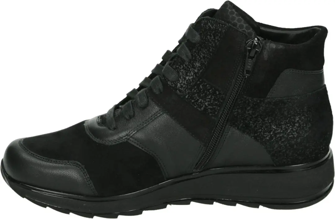 Durea 9745 H Hoge Sneakers Dames - Zwart