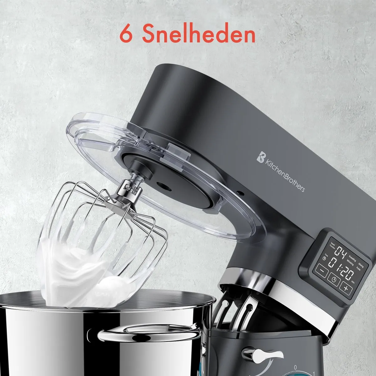 KitchenBrothers Keukenrobot 1400W - Antraciet