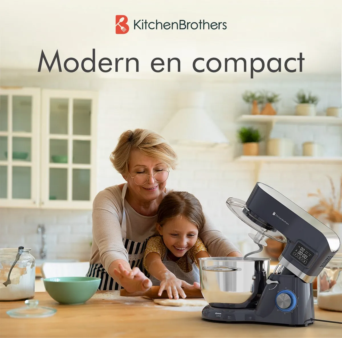 KitchenBrothers Keukenrobot 1400W - Antraciet