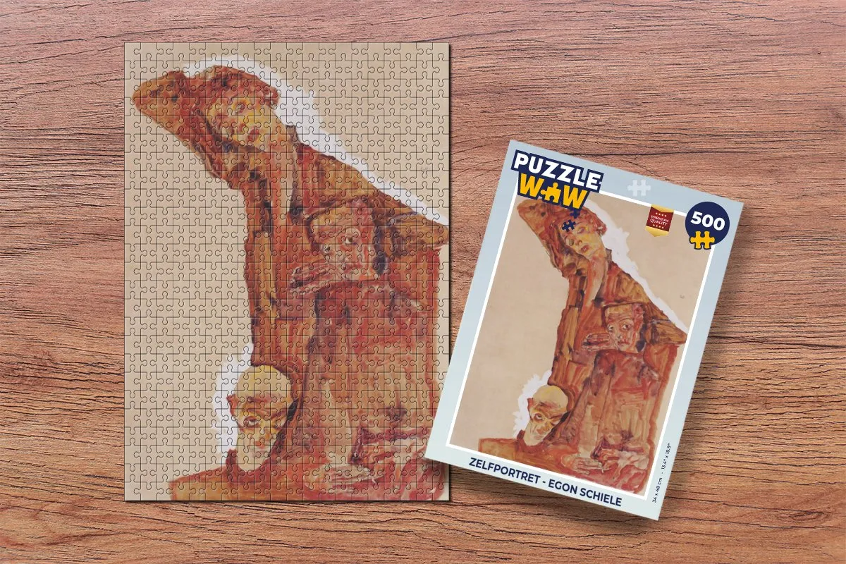 PuzzleWow Zelfportret Egon Schiele Legpuzzel 500 Stuks - Multicolor