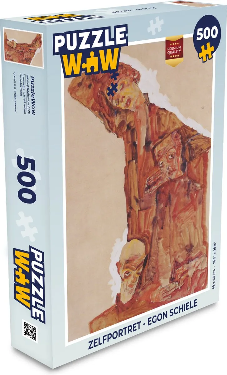 PuzzleWow Zelfportret Egon Schiele Legpuzzel 500 Stuks - Multicolor