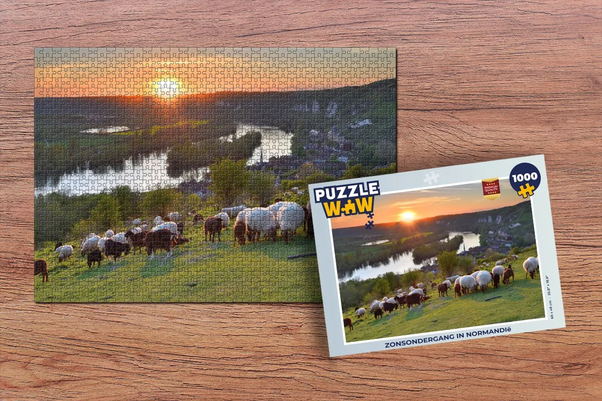 PuzzleWow Legpuzzel Zonsondergang in Normandië 1000 Stuks - Multicolor