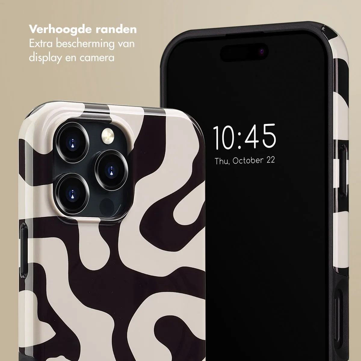 Selencia Hoesje iPhone 16 Pro Max - Art Wave Black - MagSafe
