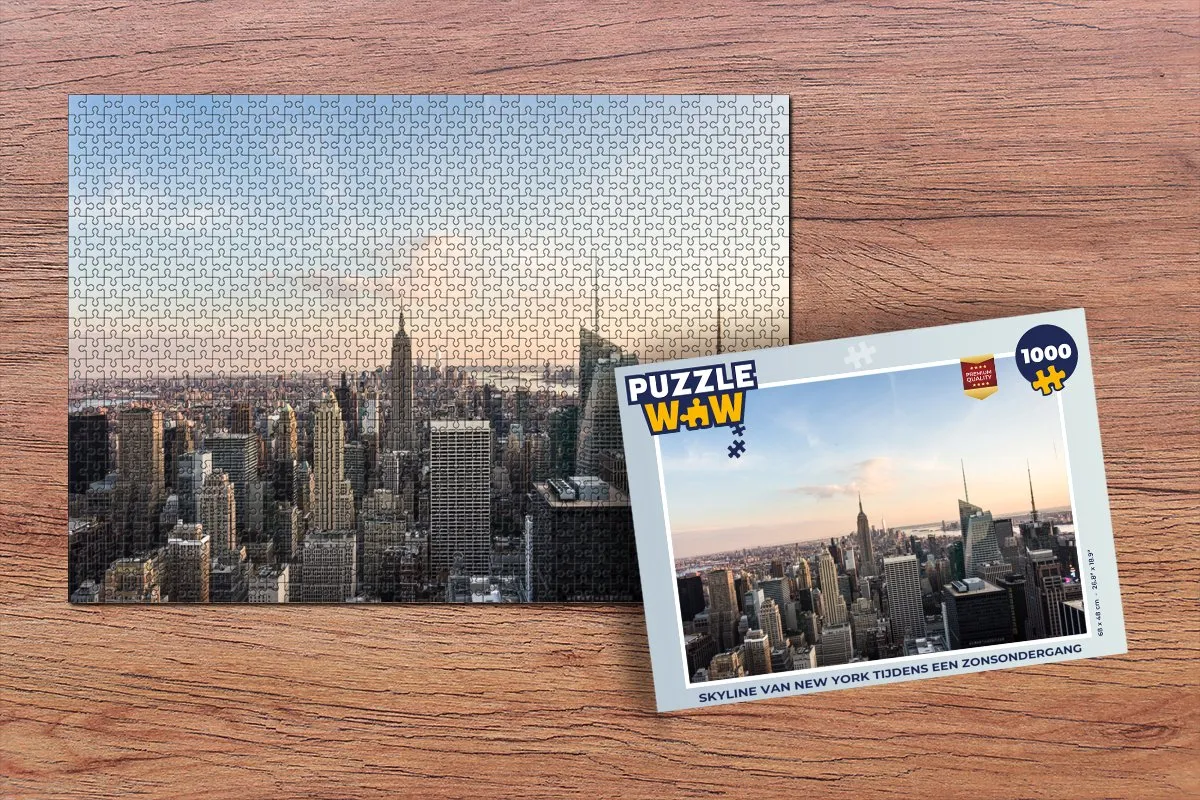 PuzzleWow New York Skyline Winter Legpuzzel 1000 Stuks - Multicolor