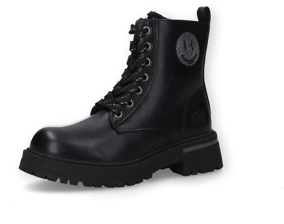 Dockers by Gerli Meisjes Boots Veterlaarzen 55SV705-610155 Zwart Zilver