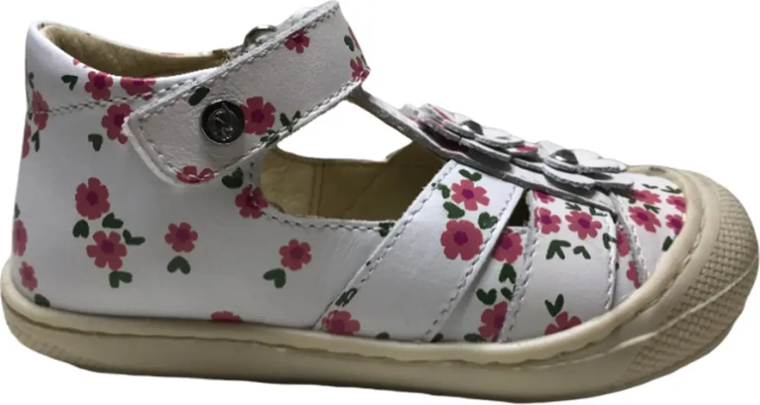 Naturino mt 18 velcro 2 bloemen bumper bloemenprint gesloten lederen sandalen Ma