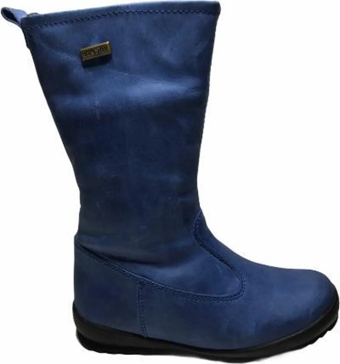 Naturino rainstep effen lange warme lederen laarzen Edera blauw mt 26