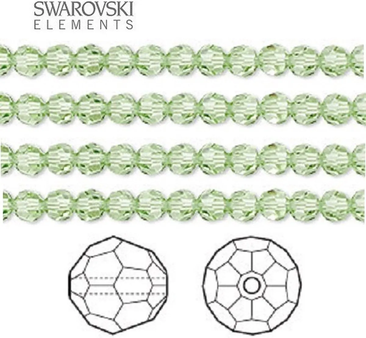 Swarovski Elements Peridot 4mm Kralen