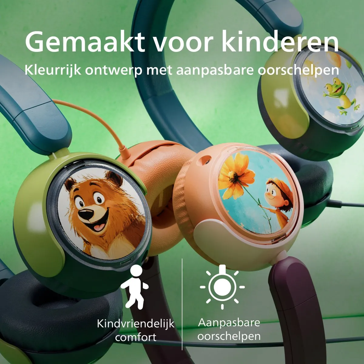 Philips TAK2000CT On-Ear Hoofdtelefoon - Kindermodel - Chrystal Groen
