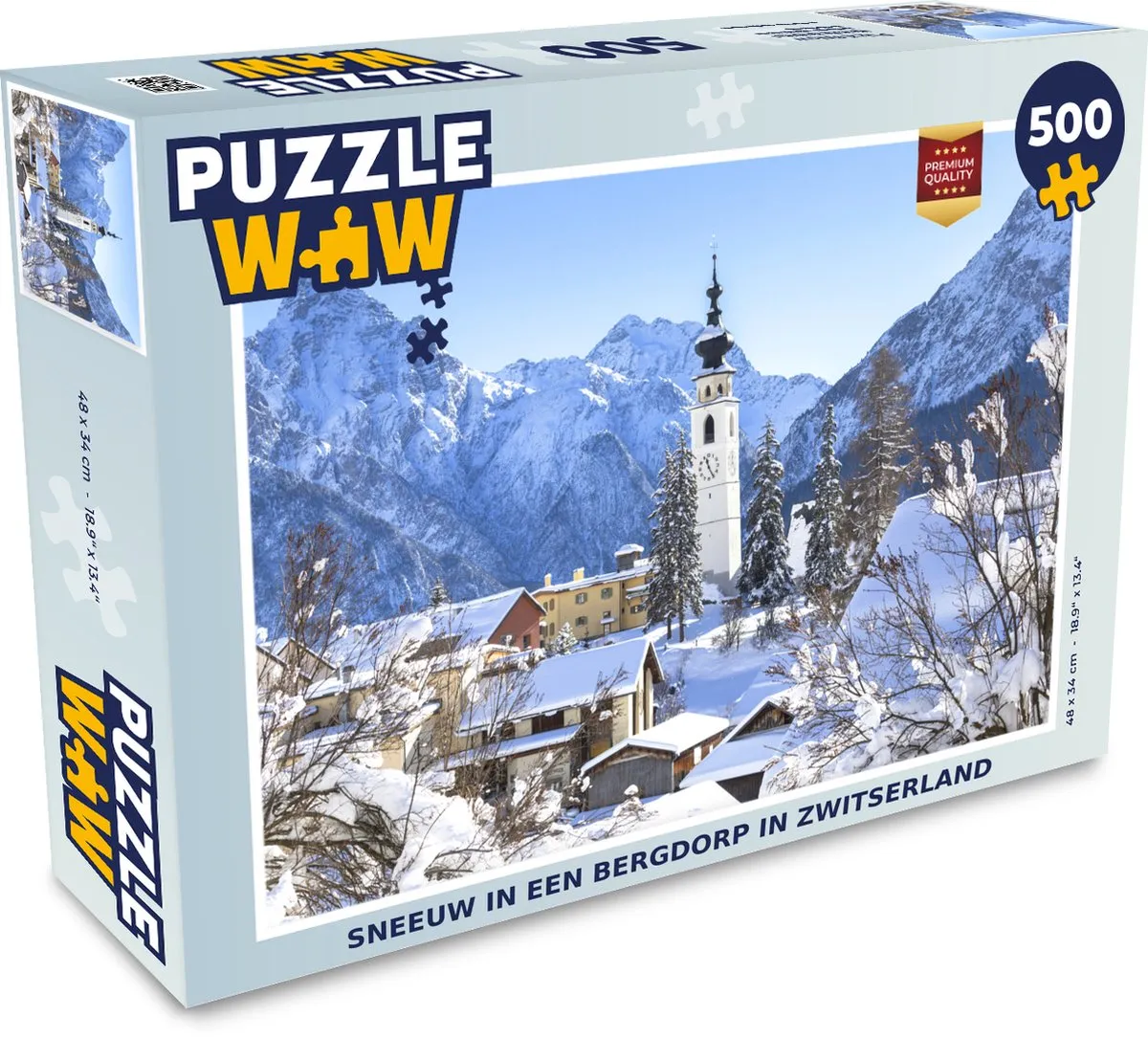 PuzzleWow Zwitserland Legpuzzel 500 Stuks - Multicolor