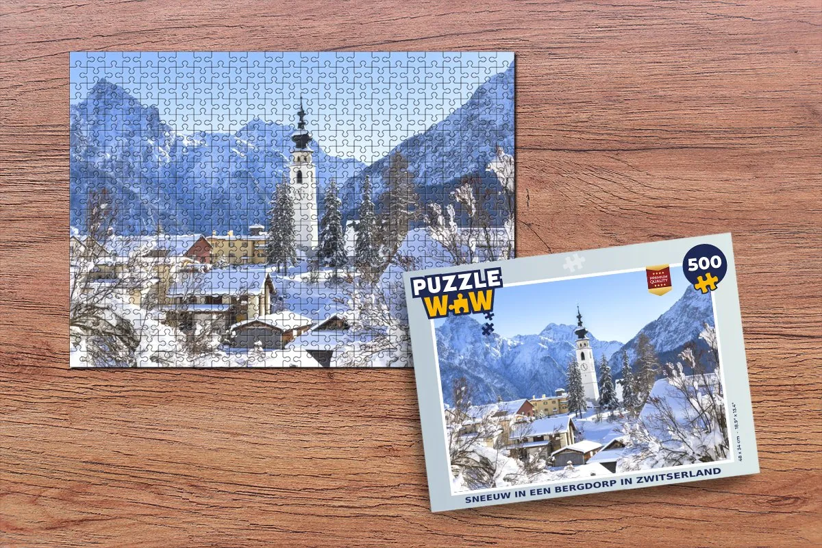 PuzzleWow Zwitserland Legpuzzel 500 Stuks - Multicolor
