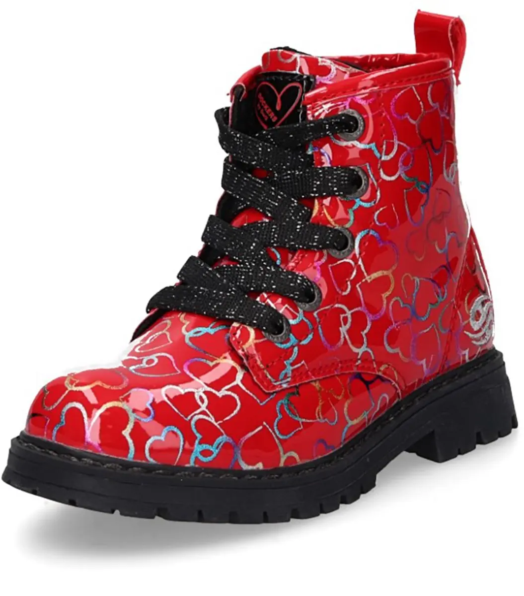 Dockers by Gerli meisjes enkellaarsjes met hartjes 49PS721-670700 gevoerde laarz
