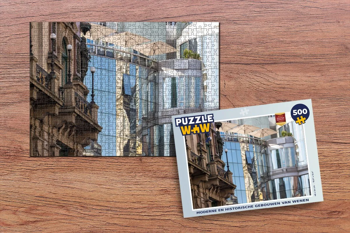 PuzzleWow Moderne en historische gebouwen Wenen Legpuzzel 500 Stuks - Multicolor