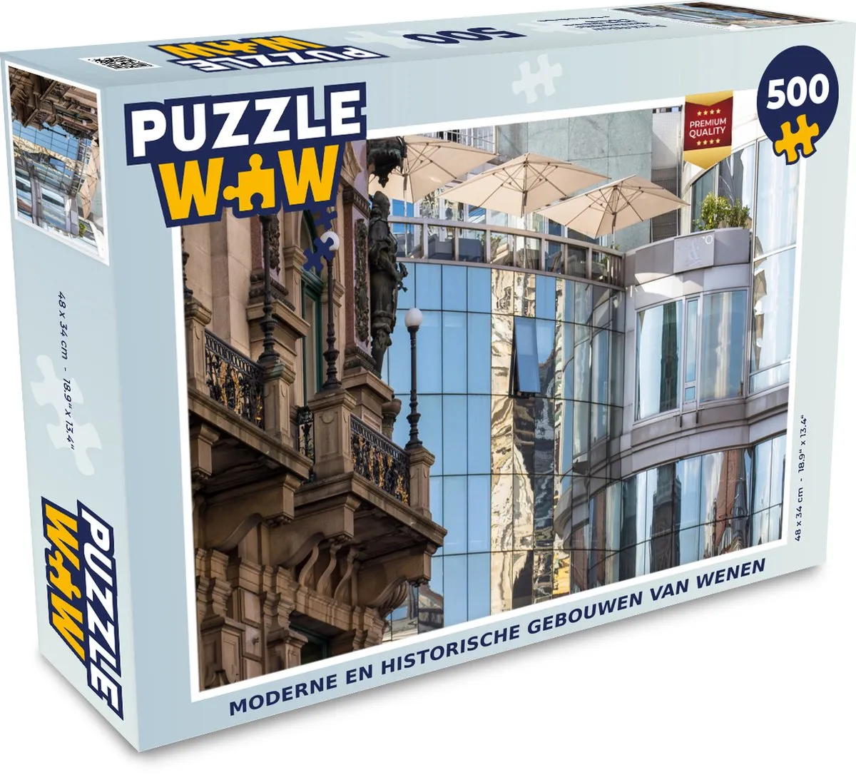 PuzzleWow Moderne en historische gebouwen Wenen Legpuzzel 500 Stuks - Multicolor