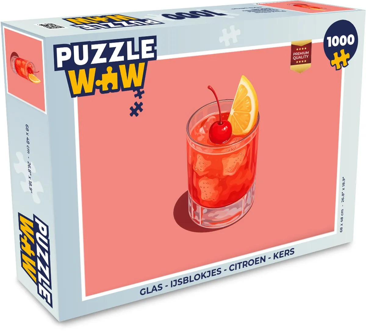 PuzzleWow Glas Puzzel 1000 Stuks - Citroen/Kers