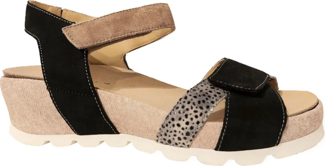 Durea Sandaal 7403 025 1009 - Zwart/Taupe