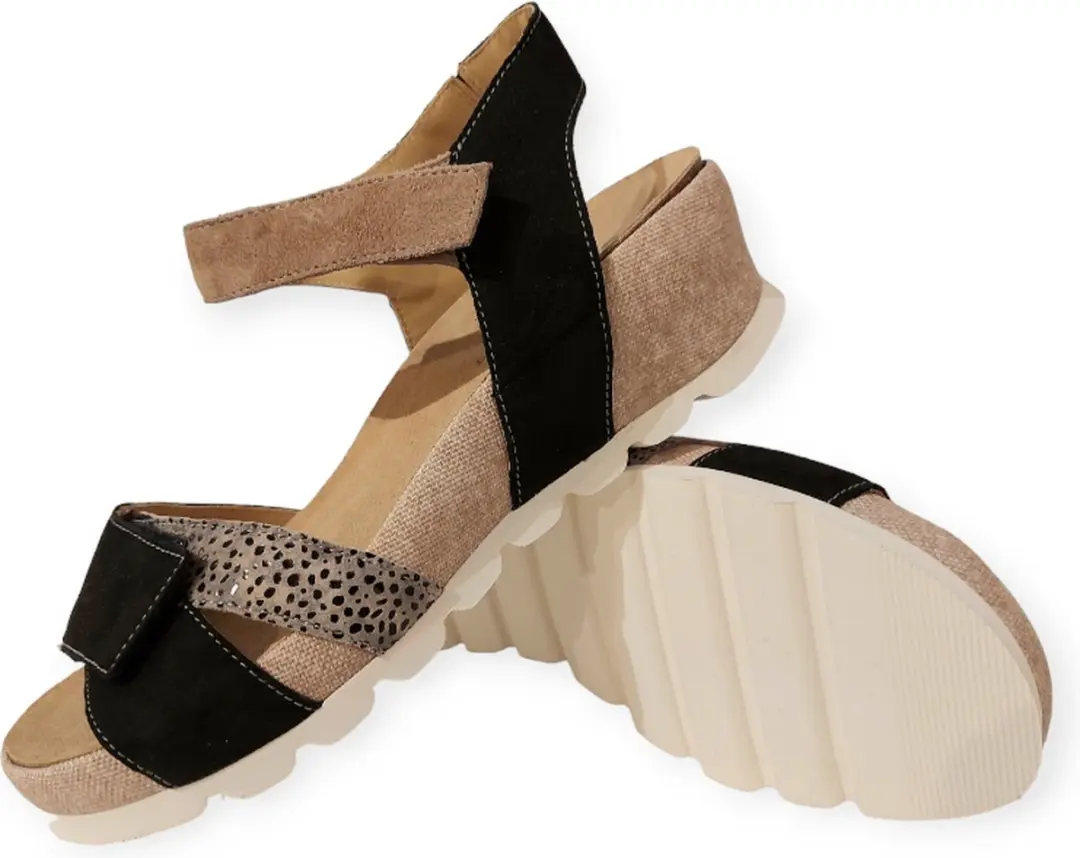 Durea Sandaal 7403 025 1009 - Zwart/Taupe