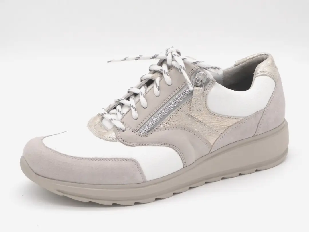 Durea 6279 H Lage Sneakers - Wit/Beige - Maat 39