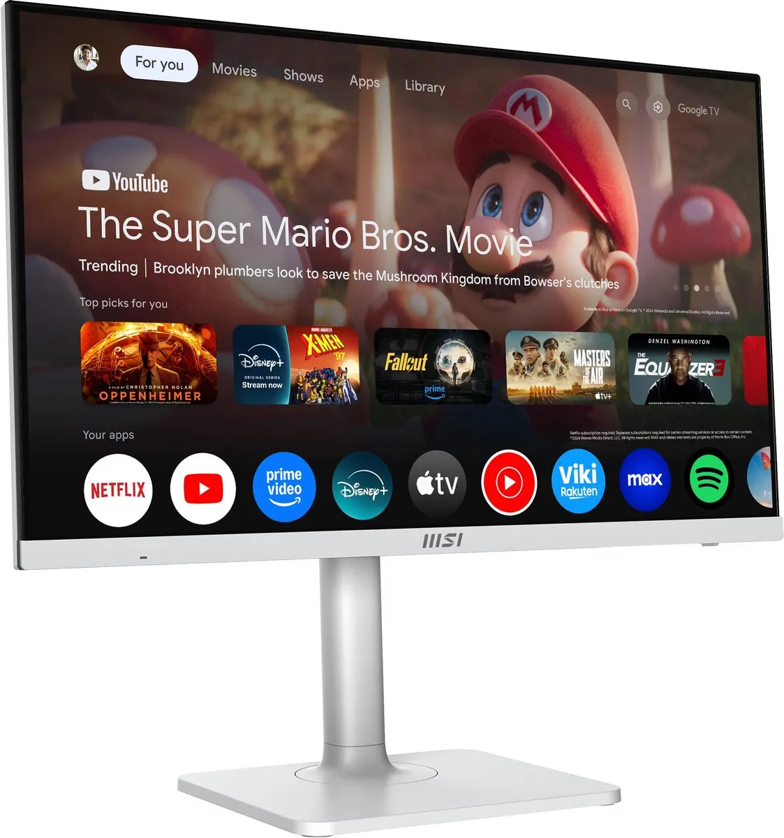 MSI Modern MD272UPSW 4K Monitor 27" - Google TV - USB-C 65W